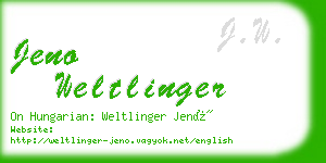 jeno weltlinger business card